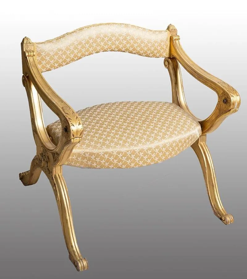 Pamono Antique Louis Philippe Armchair in Gilt and Carved Wood, France, 19th Century> Lounge Chairs & Armchairs