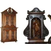 Pamono Antique Louis XIII Revival Walnut and Marble Cabinet, 1860> Cabinets & Wardrobes