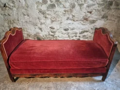 New Pamono Antique Louis XV French Adjustable Beechwood Frame Daybed, 1920s