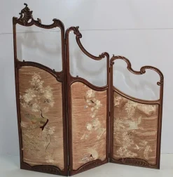 Best Pamono Antique Louis XV Style Walnut and Glass Screen