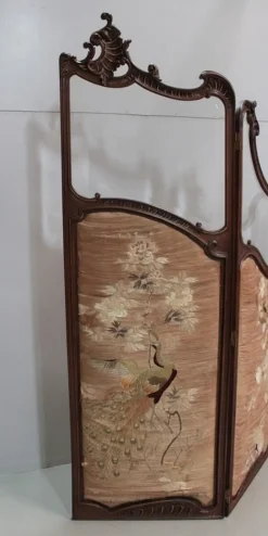 Best Pamono Antique Louis XV Style Walnut and Glass Screen