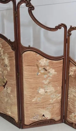 Best Pamono Antique Louis XV Style Walnut and Glass Screen