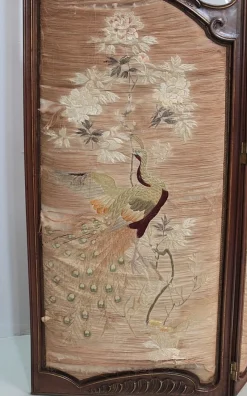 Best Pamono Antique Louis XV Style Walnut and Glass Screen