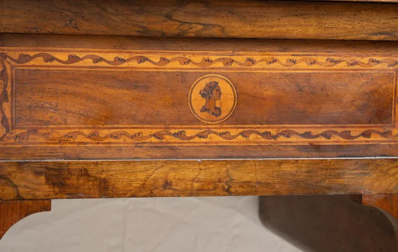Pamono Antique Louis XVI Center Room Desk in Solid Walnut, Naples, 18th Century> Desks