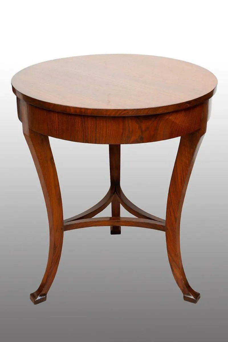 Pamono Antique Louis XVI Neapolitan Coffee Table in Walnut Burl, 18th Century