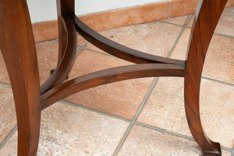 Pamono Antique Louis XVI Neapolitan Coffee Table in Walnut Burl, 18th Century