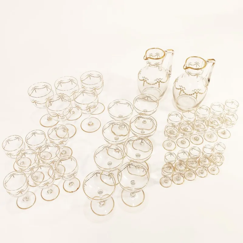 Sale Pamono Antique Louis XVI Style 43-Piece French Baccarat Glassware Set, Set of 43