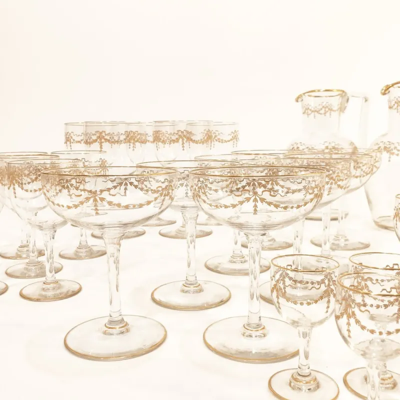 Sale Pamono Antique Louis XVI Style 43-Piece French Baccarat Glassware Set, Set of 43