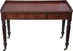 Pamono Antique Mahogany 3-Drawer Desk or Dressing Table, 1830s> Desks