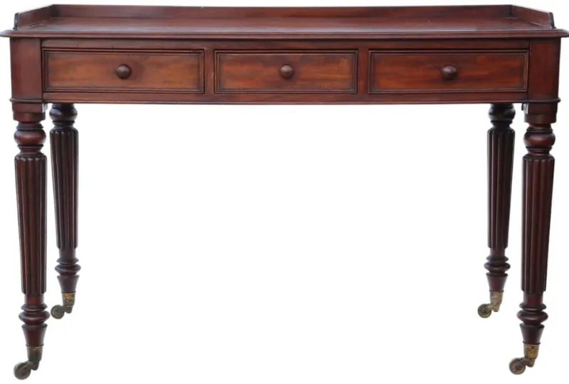 Pamono Antique Mahogany 3-Drawer Desk or Dressing Table, 1830s> Desks