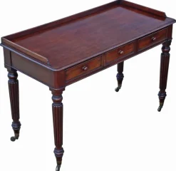 Pamono Antique Mahogany 3-Drawer Desk or Dressing Table, 1830s><noscript><img width=