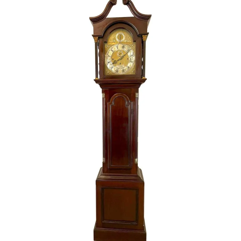 Pamono Antique Mahogany Eight Day Grandfather Clock> Clocks