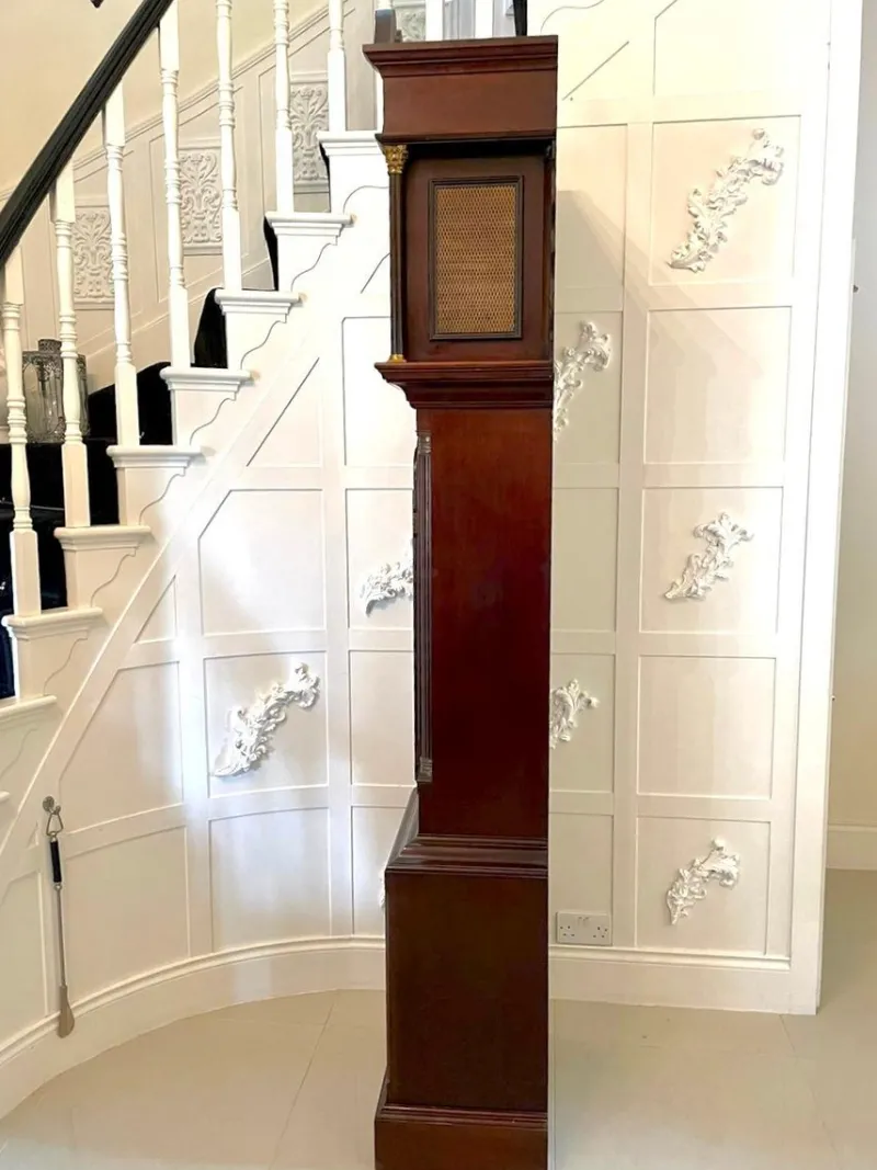 Pamono Antique Mahogany Eight Day Grandfather Clock> Clocks