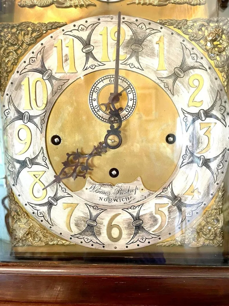 Pamono Antique Mahogany Eight Day Grandfather Clock> Clocks