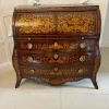 Outlet Pamono Antique Mahogany Floral Marquetry Inlaid Cylinder Bureau, 1780s