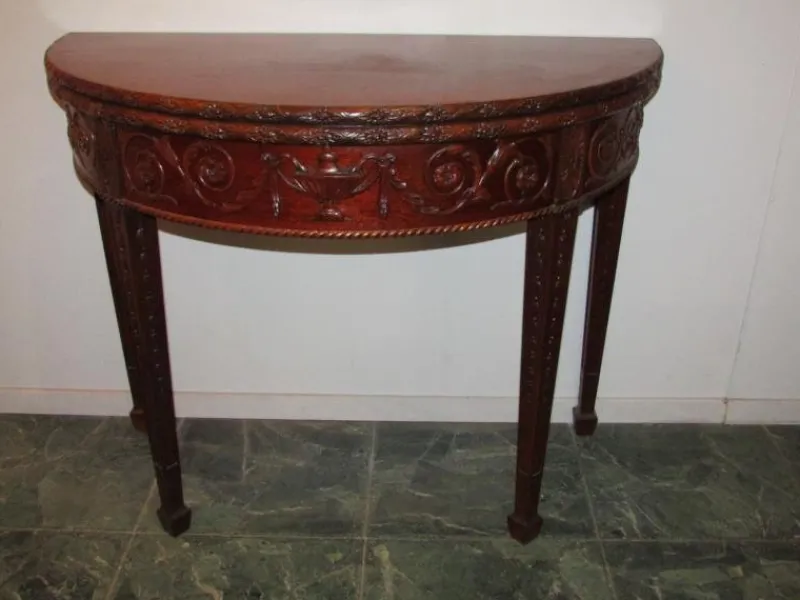 Clearance Pamono Antique Mahogany Foldable Wall Table in the style of Hepplewhite, 19th Century