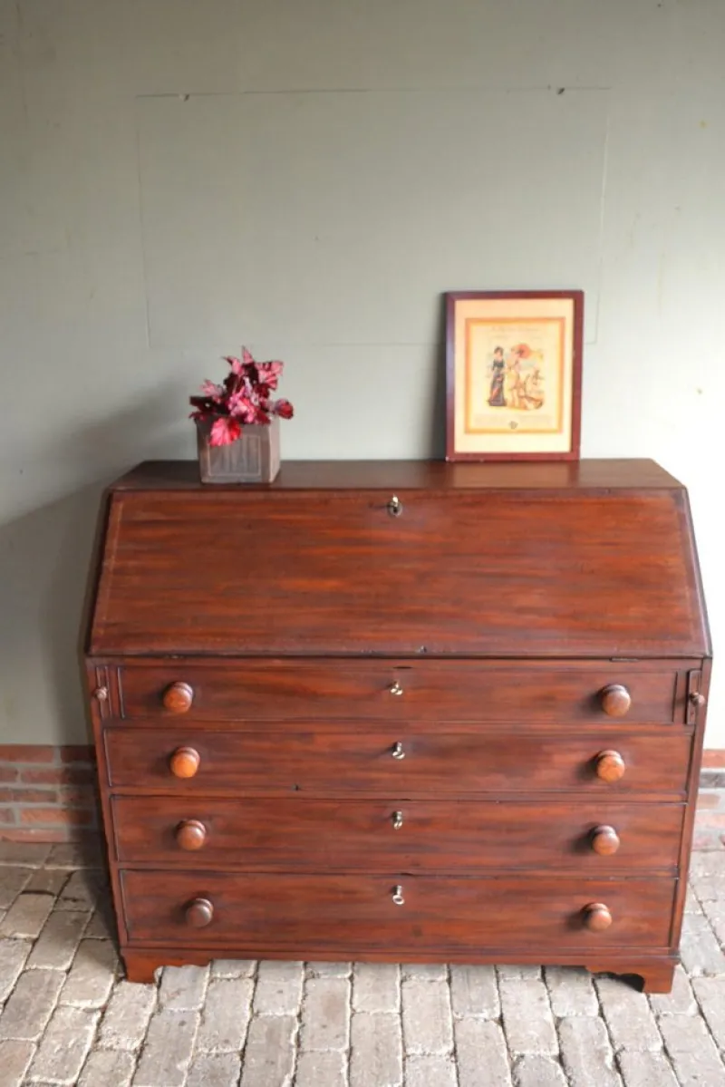 Pamono Antique Mahogany Secretaire, 1860