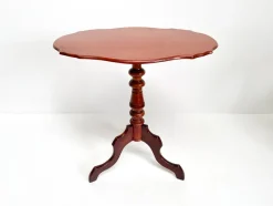 Pamono Antique Mahogany Tripod Table: Scalloped Edge Wine Table, 1890s> Coffee & Side Tables