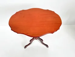Pamono Antique Mahogany Tripod Table: Scalloped Edge Wine Table, 1890s><noscript><img width=