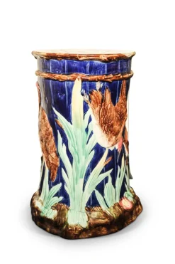 Pamono Antique Majolica Ceramic Garden Stool from Thomas Forester & Sons> Garden Seating
