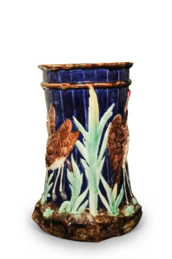 Pamono Antique Majolica Ceramic Garden Stool from Thomas Forester & Sons><noscript><img width=