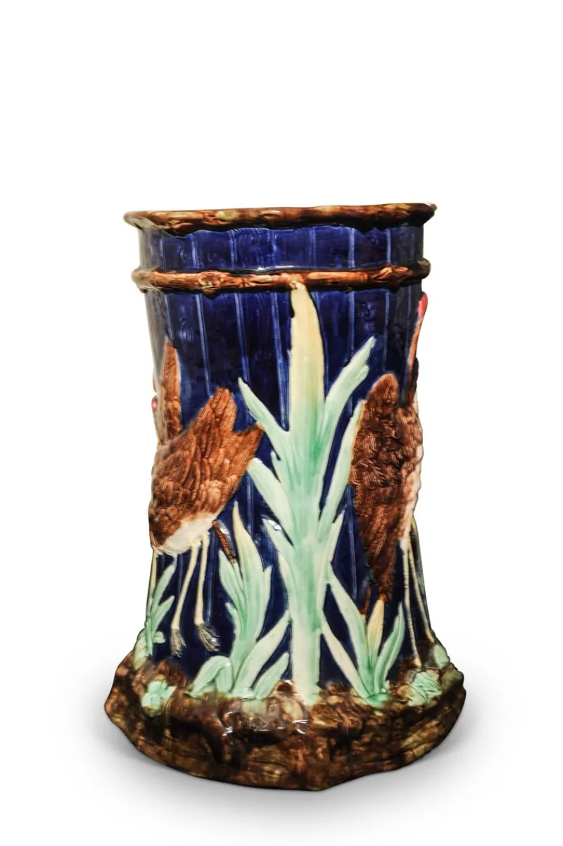 Pamono Antique Majolica Ceramic Garden Stool from Thomas Forester & Sons> Garden Seating
