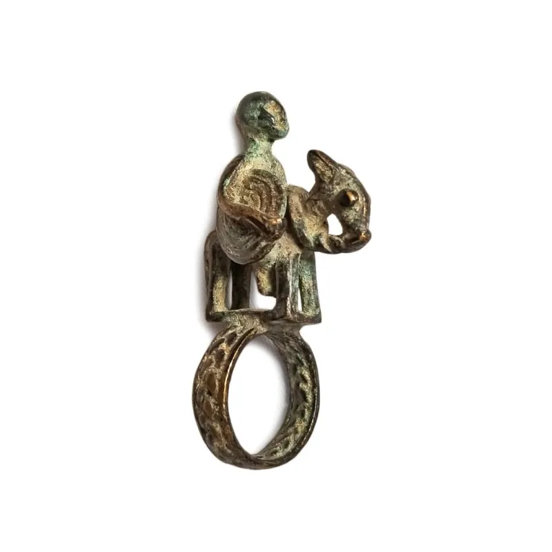Clearance Pamono Antique Mali Bronze Horse Ring