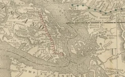 Pamono Antique Map of British Columbia, 1888> Wall Decor