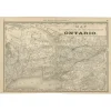 Hot Pamono Antique Map of Eastern Ontario The Heartland Province with Railroads, 1888