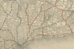 Hot Pamono Antique Map of Eastern Ontario The Heartland Province with Railroads, 1888