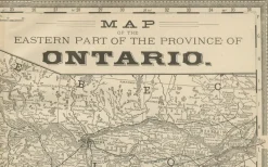 Hot Pamono Antique Map of Eastern Ontario The Heartland Province with Railroads, 1888