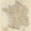 Discount Pamono Antique Map of France, 1884