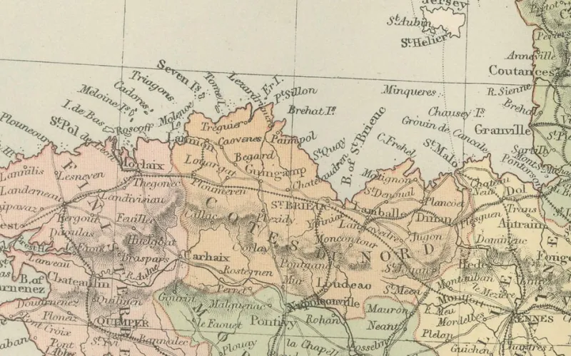 Discount Pamono Antique Map of France, 1884