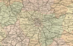Discount Pamono Antique Map of France, 1884