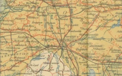 Clearance Pamono Antique Map of Friesland & Groningen, 1914