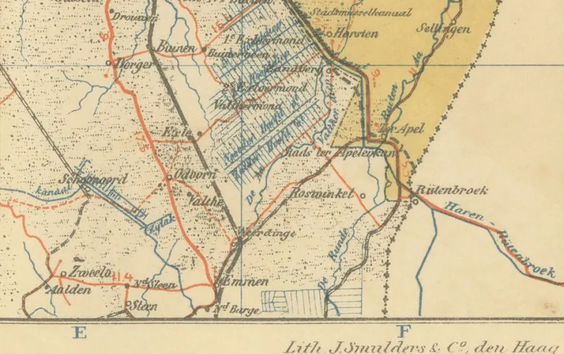 Clearance Pamono Antique Map of Friesland & Groningen, 1914