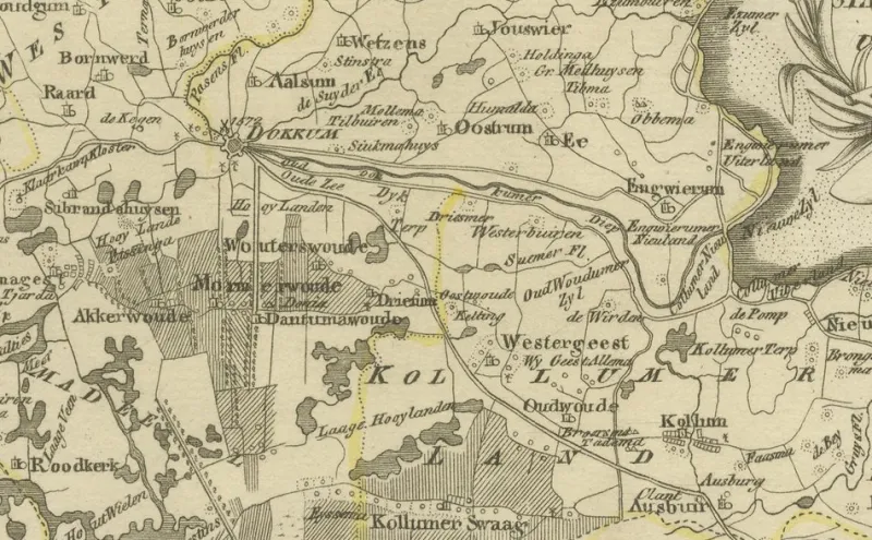 New Pamono Antique Map of Leeuwarden and Dokkum by Von Reilly, 1791