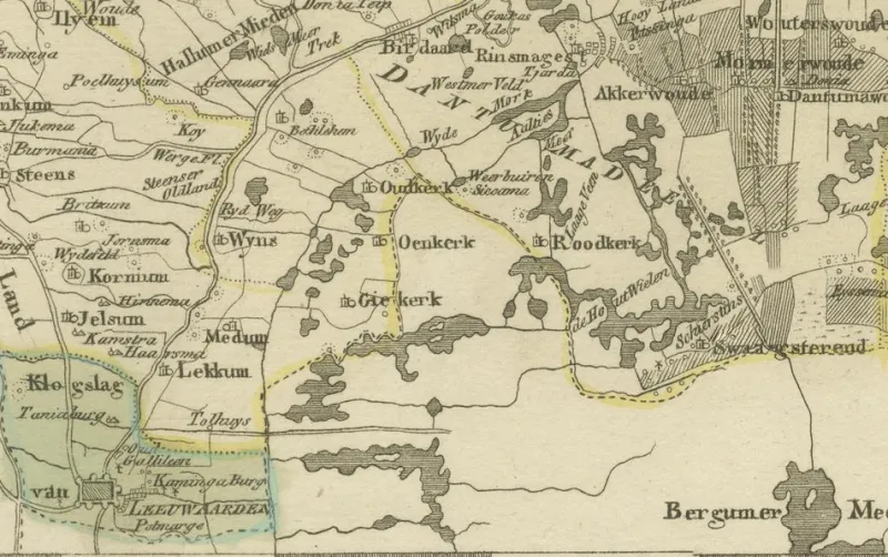 New Pamono Antique Map of Leeuwarden and Dokkum by Von Reilly, 1791