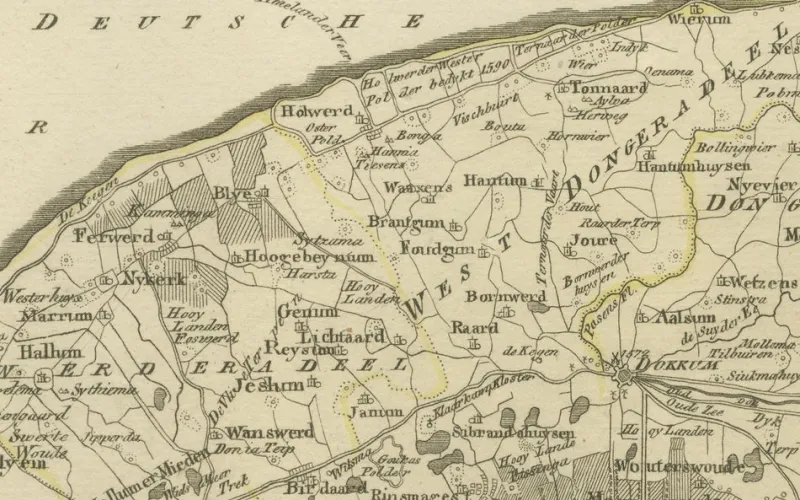 New Pamono Antique Map of Leeuwarden and Dokkum by Von Reilly, 1791
