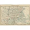 Pamono Antique Map of Massachusetts with The Bay State, Railroads & Boston Inset, 1888> Wall Decor