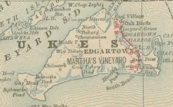 Pamono Antique Map of Massachusetts with The Bay State, Railroads & Boston Inset, 1888><noscript><img width=