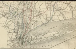 Discount Pamono Antique Map of New York State with Railroads and Counties, 1888