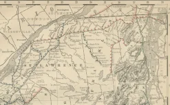 Discount Pamono Antique Map of New York State with Railroads and Counties, 1888