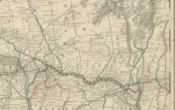 Discount Pamono Antique Map of New York State with Railroads and Counties, 1888