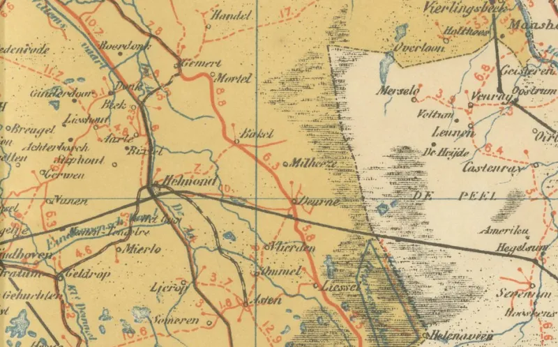Discount Pamono Antique Map of North Brabant, 1914