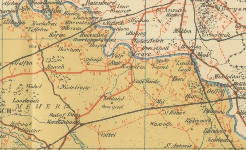 Discount Pamono Antique Map of North Brabant, 1914