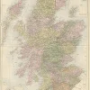 Pamono Antique Map of Scotland with Counties and Islands Blacks Atlas, 1884> Wall Decor