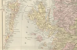 Pamono Antique Map of Scotland with Counties and Islands Blacks Atlas, 1884> Wall Decor