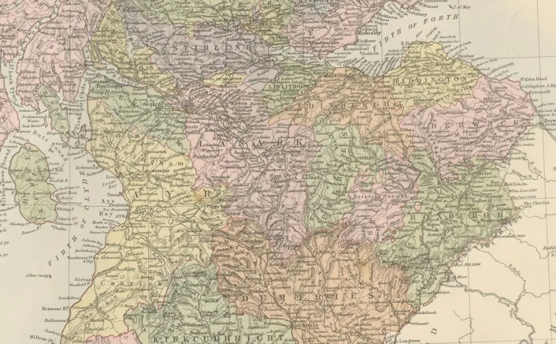 Pamono Antique Map of Scotland with Counties and Islands Blacks Atlas, 1884> Wall Decor