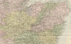 Pamono Antique Map of Scotland with Counties and Islands Blacks Atlas, 1884><noscript><img width=